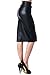 82 Days Women'S Faux Leather Below Knee Pencil Skirt - Solid