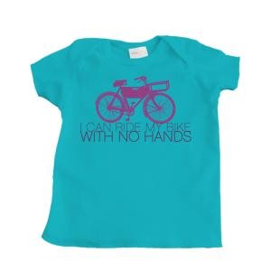 Pink Bicycle Design Girl's Infant T-Shirt (Turquoise Blue)