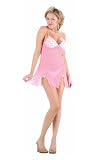 2 PC. Underwired satin trim chemise with embroidered flocked img