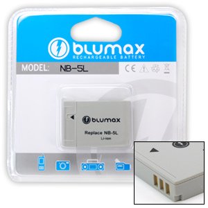 Blumax Li-Ion Ersatzakku f&uuml;r Canon NB-5L (3,7 V, 850 mAh) Preisvergleich