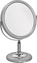 Stylish Double Sided Silver Shaving/ Make Up/Cosmetic Mirror With  5x Magnification & True View
