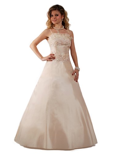 Envie/Paris – 1007 ANNA Abendkleid Ballkleid 2-teilig in Creme/Apricot Gr.38-44