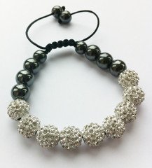 Shamballa Bracelet Full Silver (No Strings) Disco Ball Friendship Bead Unisex Bracelets Swarovski Crystal Beads