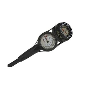 Mini Scuba Diving Pressure Gauge with Compass Console (Made in Italy)