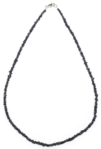 14k Yellow Gold Black Diamond Chip Necklace, 17