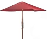 Market Umbrella 9-ft Terra Cotta with BONUS Umbrella String Light Set for Patio or Beach