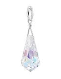 Made with Swarovski Elements® Teardrop Shape 8mm x 6mm Clear AB Crystal .925 Sterling Silver 1.25