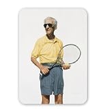 Man with Tennis Racket, 2004 (oil on panel) .. - Mouse Mat Art247 Highest Quality Natural Rubber Mouse Mats - Mouse Mat