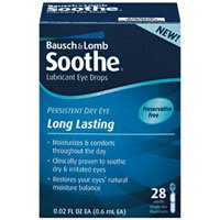 Buy Bausch and Lomb Soothe Lubricant Preservative Free Eye Drops - 0.02 Oz, 28 Dispensors by BAUSCH & LOMB PERSONAL PRODUCT. now!