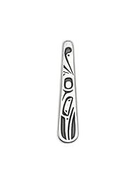 Sterling Silver Hummingbird Paddle Northwest Coast Native American Necklace Pendant. Made in USA.