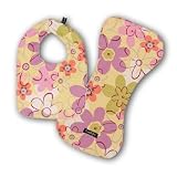 Cuddle Bee - Yellow Flower Bib and Burp Cloth Set