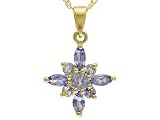 10KT .52CTW TANZANITE PENDANT WITH CHAIN