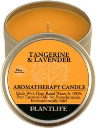 Tangerine & Lavender Aromatherapy Candle- 24 hr. burn time- made with 100% pure essential oils