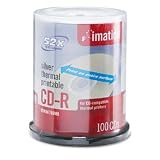 Imation 66000061441 52x CD-R 700 MB 80 Min 100 Pack Spindle Bulk No Logo Silver Thermal Printable