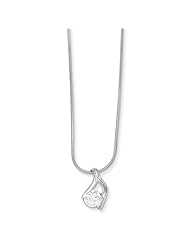 Sterling Silver 18in CZ Pendant & Chain Necklace. Metal Wt- 4.73g