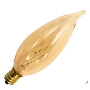 Bulbrite 15CFA 32 3 Antique 15W Chandelier Bulb, Candelabra Base