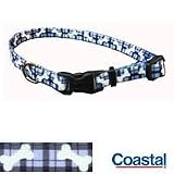 Adj Nylon Collar 10-14in - Plaid with Bones