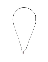 Hamsa Charm Pave Diamond Sterling Silver .925 Macrame Fashion Necklace Handmade Jewelry