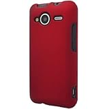 Hard Snap-on Shield RUBBERIZED RED Faceplate Cover Sleeve Case for HTC EVO  ....