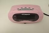 PINK AM/FM Radio Alarm Clock Snooze & Battery back up