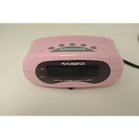 PINK AM/FM Radio Alarm Clock Snooze & Battery back up