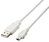 �G���R�� EU RoHS�w�ߏ��� USB2.0�����P�[�u�� A:miniB�^�C�v/2.0m(�z���C�g) USB-ECOM520WH