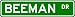 BEEMAN Street Name Sign ~ Personalized Family Lastname Sign ~ Gameroom, Basement, Garage Sign Image