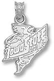 Iowa State Cyclones Solid Sterling Silver ''IOWA STATE'' Cardinal 5/8'' Pendant