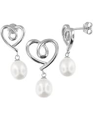 Sterling Silver and Freshwater Pearl Earring and Pendant Set