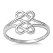 Hearts Infinity Fusion Ring Sterling Silver 925 (Sizes 4-13)