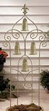 Fleur de Lis Rustic Bamboo Green Metal Bell Trellis