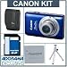 Canon PowerShot 100HS Digital ELPH Camera Kit - Blue - with 8GB SD Memory Card,Spare NB-4L Type Lithium-ion Battery, Camera Case, Table Top Tripod