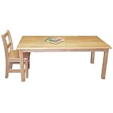 24"x36" Rectangular Hardwood Table (18" Legs)