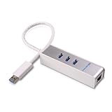 Cable Matters 3-Port SuperSpeed USB 3.0 Hub with RJ45 Gigabit Ethernet Adapter in White