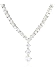 Sterling Silver Cubic-Zirconia Past-Present-Future Drop Necklace, 16"