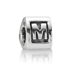 Pandora Damen-Bead  Sterling-Silber 925 Buchstabenelement "M" KASI 79323-M