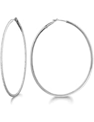 Micro Prong Sterling silver Diamond 0.62ct oval hoop Earring (H-I, I2-I3)