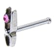 Sterling Silver 925 Pink RHINESTONE DESIGN Nose Bone