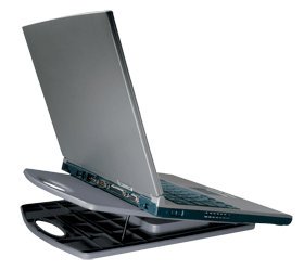 Kensington Liftoff Portable Notebook Cooling Stand Gray Adjustable Tilt & Height Built-In Handle