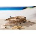 Deko-Figur Tischdeko Paddelboot aus Holz 17 cm lang