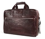 Bosca Kings Creek Collection Croco Leather Stringer Bag Brown