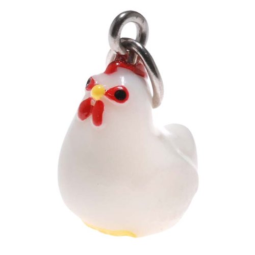 Hand-Painted 3D Cute White Chicken Charm Lightweight 