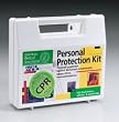 18 piece Personal protection kit w/ 6 piece CPR pack- plastic case- 1 ea. At Home Emergency