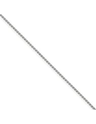 14k White Gold 14.00 Inches WG 1.80mm Wide Solid Polished Spiga Chain Anklet. Weight: 4.10 Grams - 30 Day Money Back Guarantee