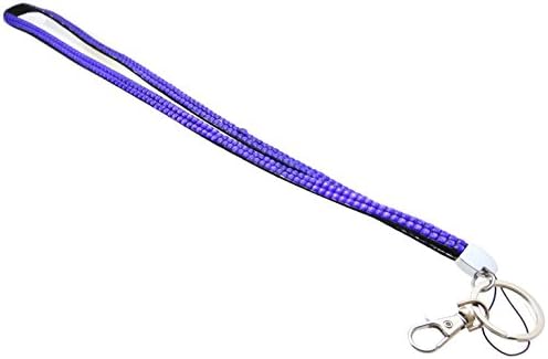 Bling Rhinestone Diamond Long Lanyard with Keychain and Clip (Purple)