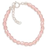 5 + 1 Extension Pink Czech Glass Bead Children's Bracelet