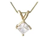 3 / 4 ct. tw Princess Diamond Solitaire Pendant in 18 kt. Yellow Gold - B0000W5738