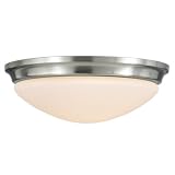 Murray Feiss FM272BS Barrington 14-Inch Flushmount, Brushed Steel with Opal Etched Glass