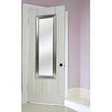 No-tools Over-the-door Adjustable Height, Mirror in Brushed Nickel, This Mirror May Be Mounted on the Wall Either Vertically or Horizontally ( Door Not Included )