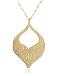 Katie Diamond Moroccan Hand Engraved Gold Necklace, 18"